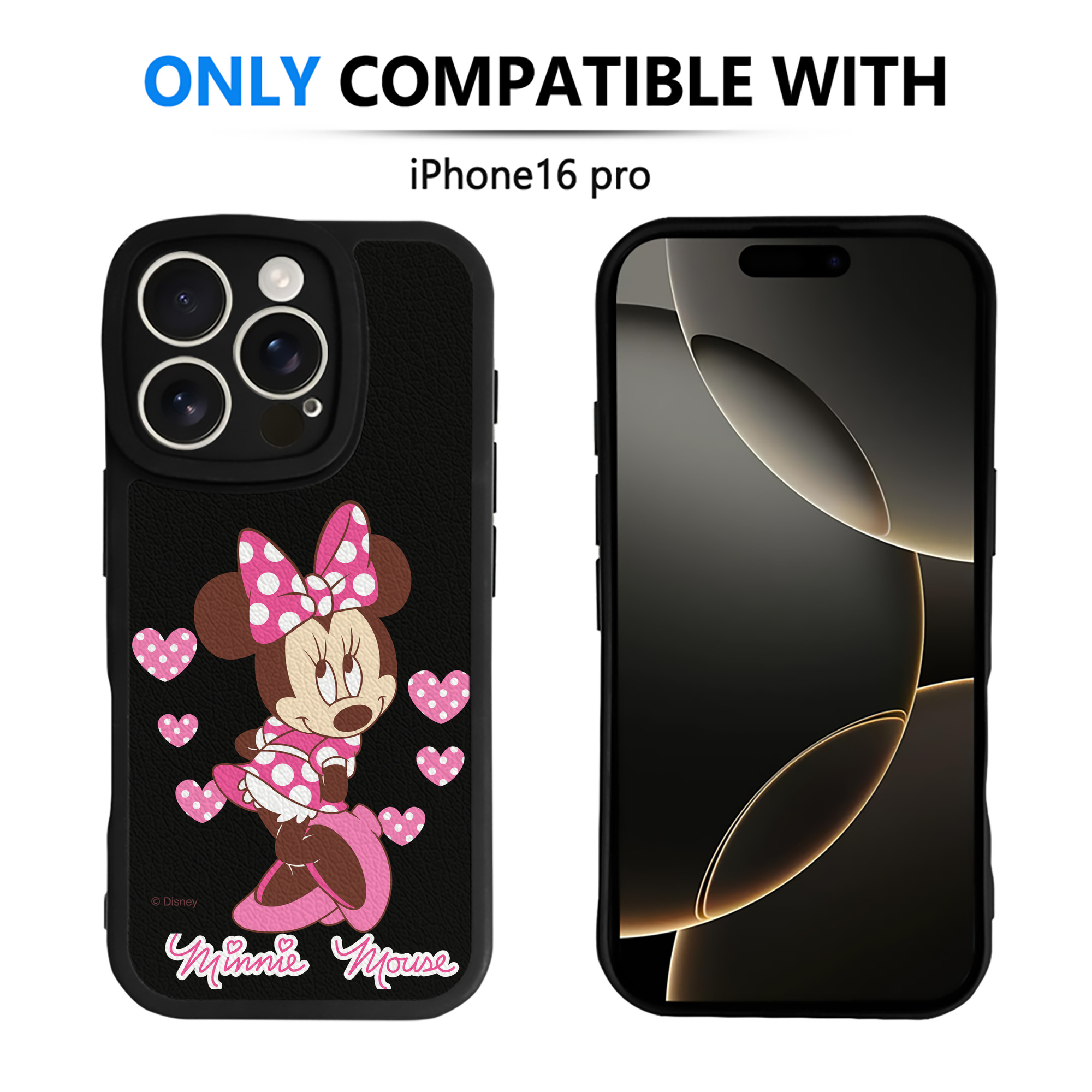 （画像用） ミッキーマウス Mickey Mouse 【iPhone 16シリーズ対応】シリコンスマホケース（レザー調） 材質：シリコン